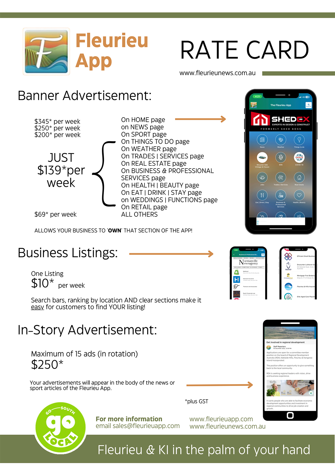 Advertise with the Fleurieu App